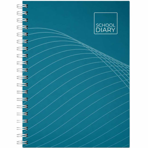 Picture of SCHOLASTIC DIARY SPIRAL WAVE PETROL BLUE